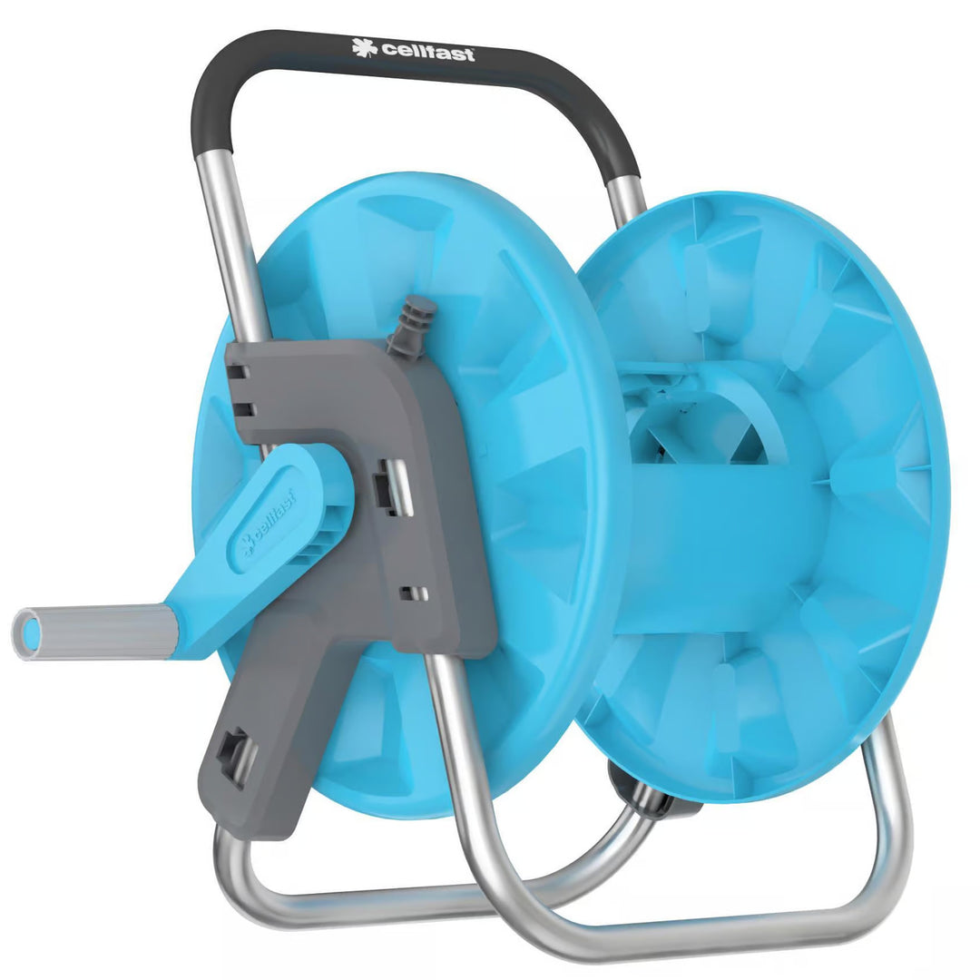 Cellfast Economic 1/2" 30m Garden Hose + Cellfast Aluplus Hose Stand + 3/4" Female Threaded Connector 3/4" + 1/2" straight quick-connect coupling + 1/2" stop quick-connect coupling + Cellfast Economic straight sprinkler