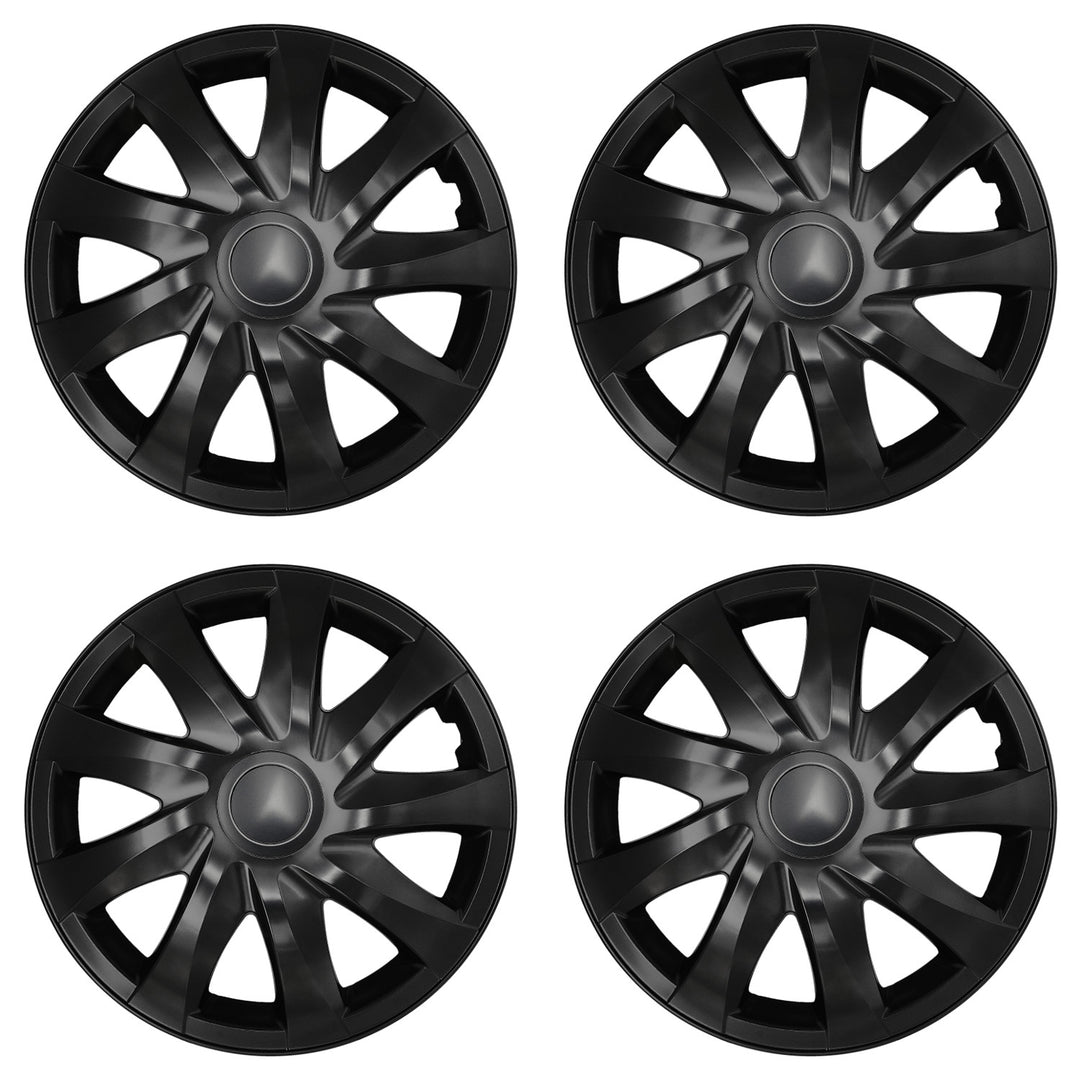 NRM DRACO 13'' Universal Wheel Covers, Matte Black (Set of 4)