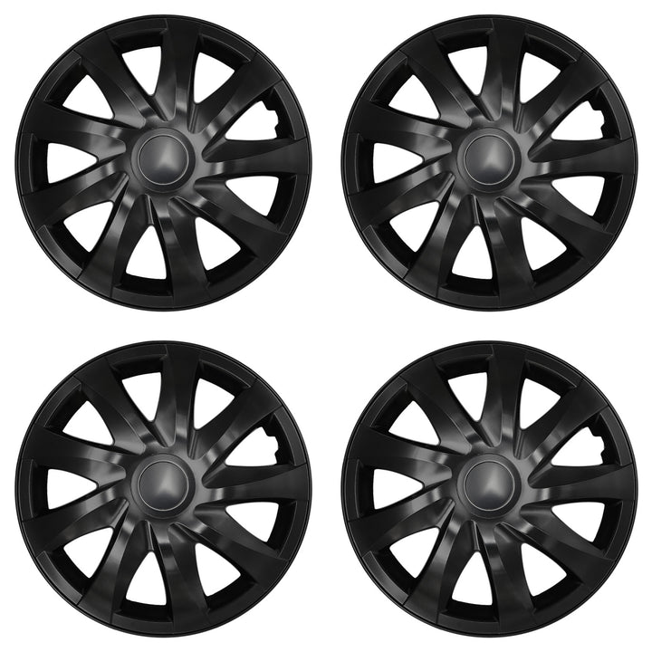 NRM DRACO 13'' Universal Wheel Covers, Matte Black (Set of 4)
