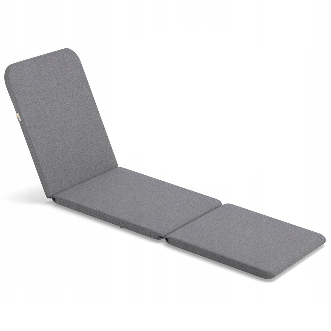 Jaipur Deck Chair Cushion, gray, S-550 fabric, size 190x60 cm, two fastening systems, waterproof, fully machine washable, Jaipur Melange S-03