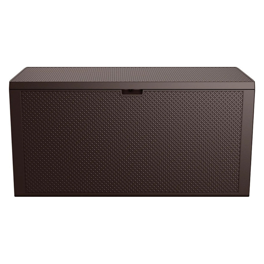 Keter Emily Garden Storage Bin, capacity 277L, brown, max. load capacity 20kg, weather-resistant, features handles and wheels, 249719