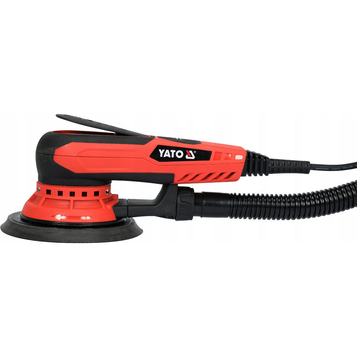 Yato Eccentric Sander, 150 mm, 350 W, speed 4,000–10,000 rpm, 3 m cord length, vacuum cleaner connection available, YT-82206