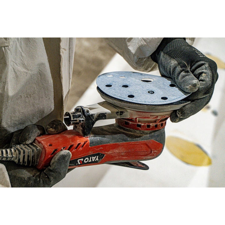 Yato Eccentric Sander, 150 mm, 350 W, speed 4,000–10,000 rpm, 3 m cord length, vacuum cleaner connection available, YT-82206