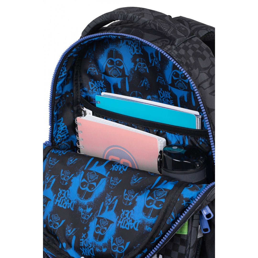 Star Wars Coolpack School Set, Jerry 3-compartment backpack (15") with contoured back and adjustable shoulder straps, and Jumper 3 pencil case with accessories