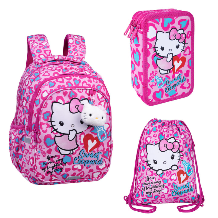 Hello Kitty Coolpack School Set, Jerry 3-Compartment Backpack (15"), Jumper 3 Pencil Case with Accessories, and a Sports Shoe Bag