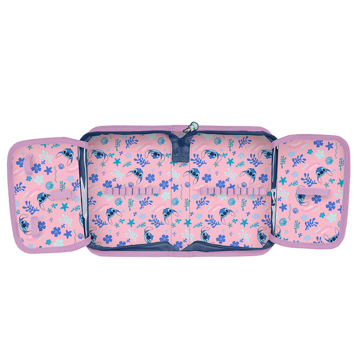 Stitch Paso School Set, Backpack with two compartments, reflective elements, and a padded back panel; pencil case (empty) with pencil holders; shoe bag that can be worn on the back, DS26XX