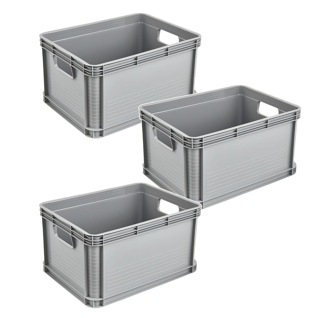 Robert Keeeper Carrying Container, 20L capacity, gray, food-safe, lightweight and durable, load capacity up to 30kg, 3 pieces