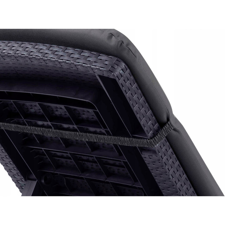 Jaipur Deck Chair Cushion, dark gray, S-500 fabric, size 190x60 cm, two fastening systems, waterproof, fully machine washable, S-49, 3 pieces