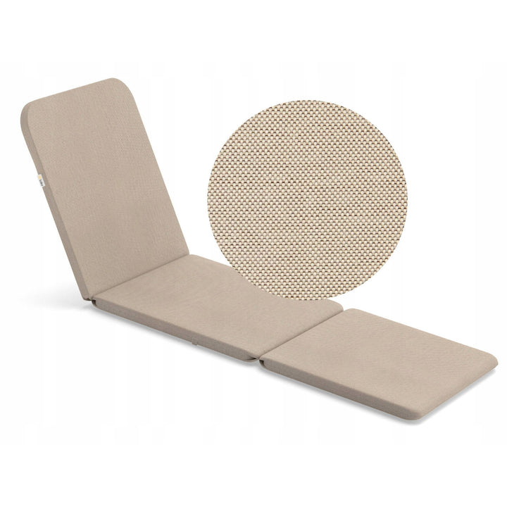 Jaipur lounge chair cushion, beige, S-550 melange fabric, size 190x60 cm, two fastening systems, waterproof, fully machine washable, S-21 melange, 2 pieces