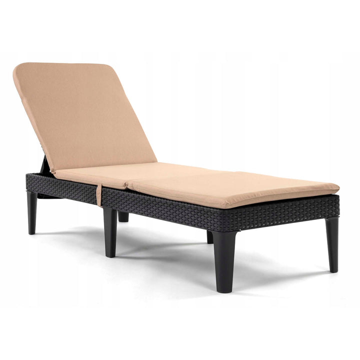 Jaipur lounge chair cushion, beige, S-550 melange fabric, size 190x60 cm, two fastening systems, waterproof, fully machine washable, S-21 melange, 3 pieces