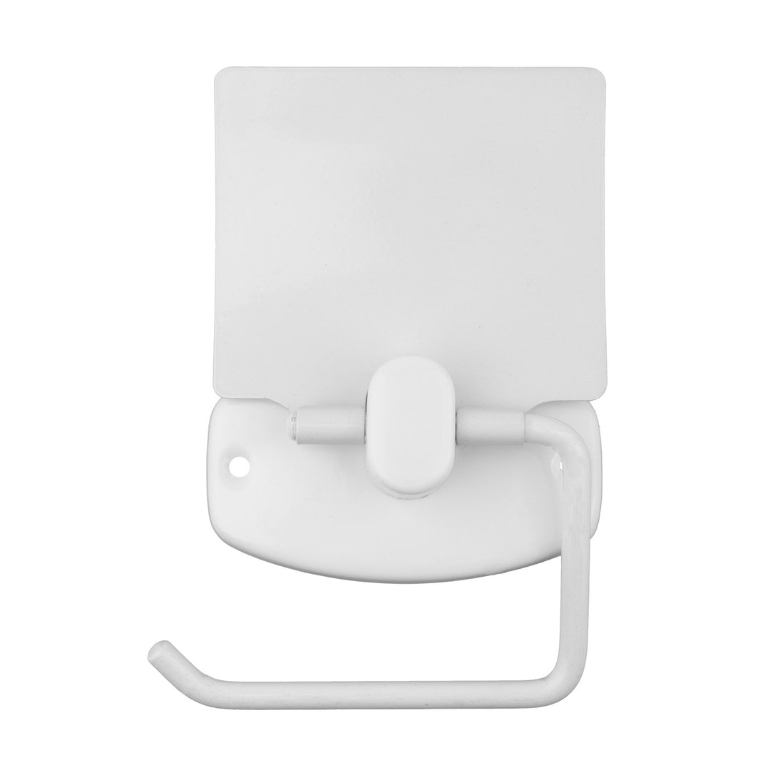Toilet Paper Holder with Flap/Cover, White, ABJ