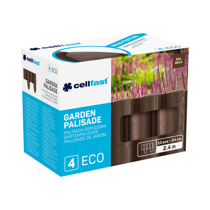 Cellfast Garden Fence, wood-grain finish, frost-resistant, 7.2 m long, brown, 34-031