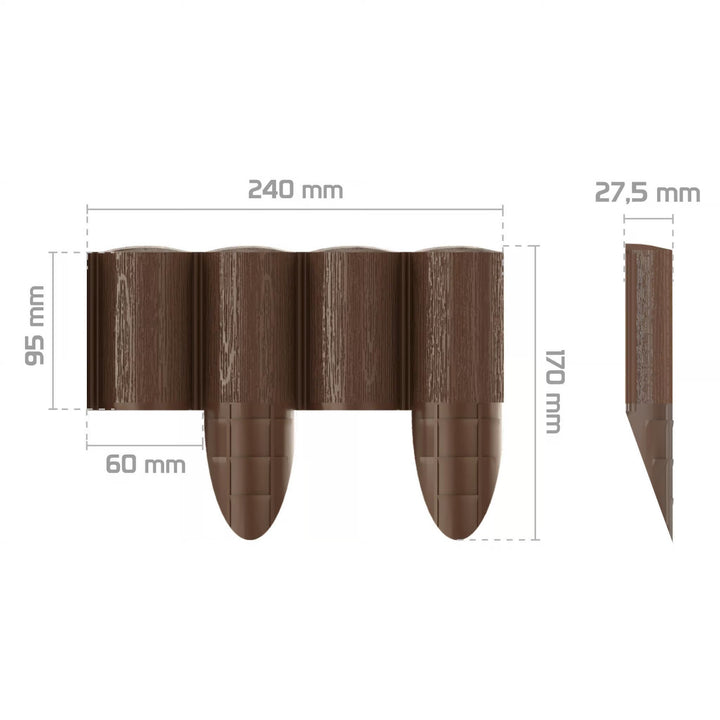Cellfast Garden Fence, wood-grain finish, frost-resistant, 21.6 m long, brown, 34-031