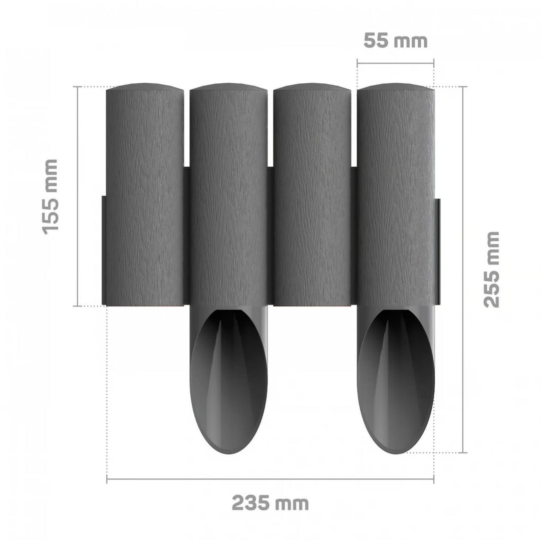 Cellfast Garden Fence, wood-grain finish, frost-resistant, 6.9 m long, graphite color, 34-044