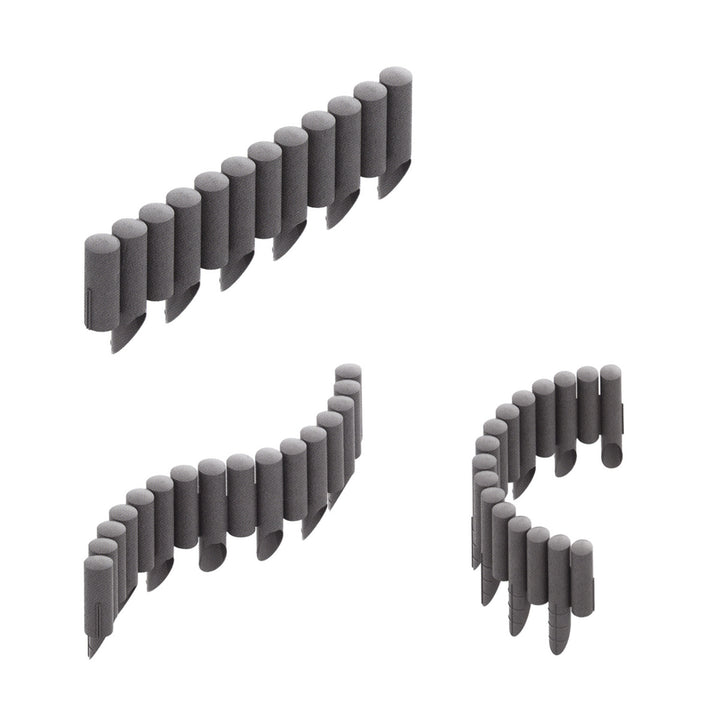Cellfast Garden Fence, wood-grain finish, frost-resistant, 13.8 m long, graphite color, 34-044
