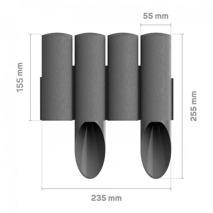 Cellfast Garden Fence, wood-grain finish, frost-resistant, 20.7 m long, graphite color, 34-044
