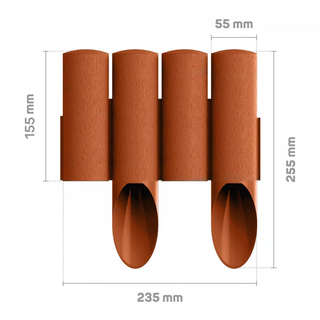Cellfast Garden Fence, wood-grain finish, frost-resistant, 13.8 m long, brick-red, 34-043