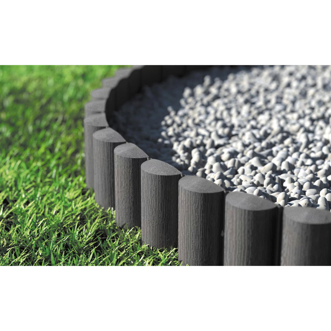 Cellfast Garden Fence, wood-grain finish, frost-resistant, 21.6 m long, graphite color, 34-054