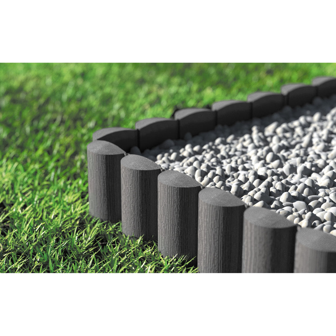Cellfast Garden Fence, wood-grain finish, frost-resistant, 21.6 m long, graphite color, 34-054