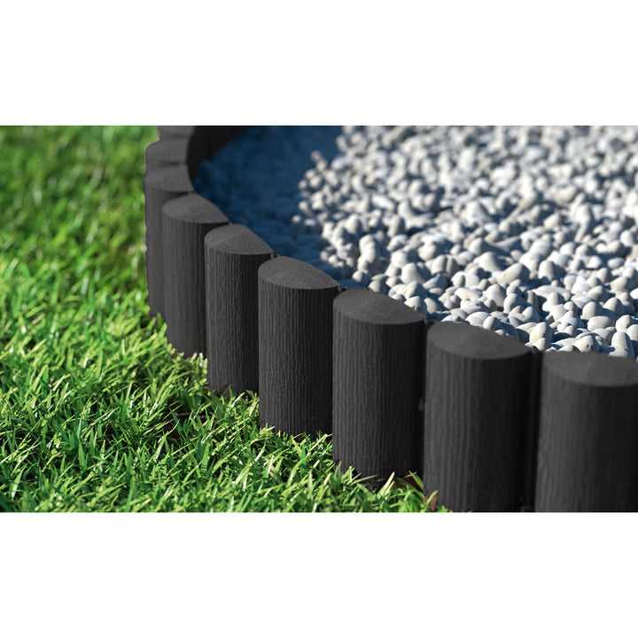 Cellfast Garden Fence, wood-grain texture, frost-resistant, 21.6 m long, anthracite color, 34-032