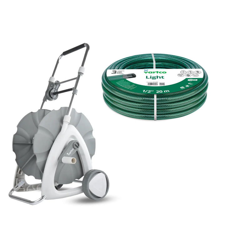 Garden Hose Cart + Vartco Light 1/2" 20m Garden Hose by Agaplast