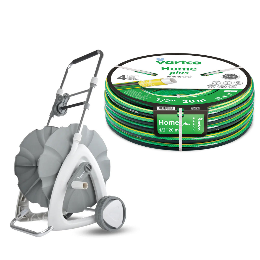 1/2" 45m Garden Hose Cart + Vartco Home Plus 1/2" 20m Garden Hose by Agaplast