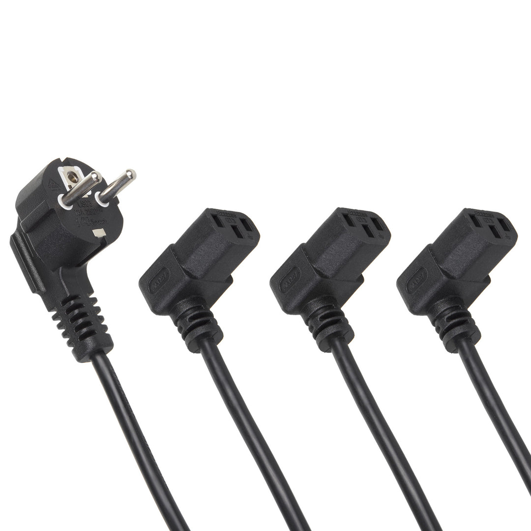 Maclean Power Cable, Angled, 3-pin, EU Plug, 3 m, MCTV-854, 3 pieces