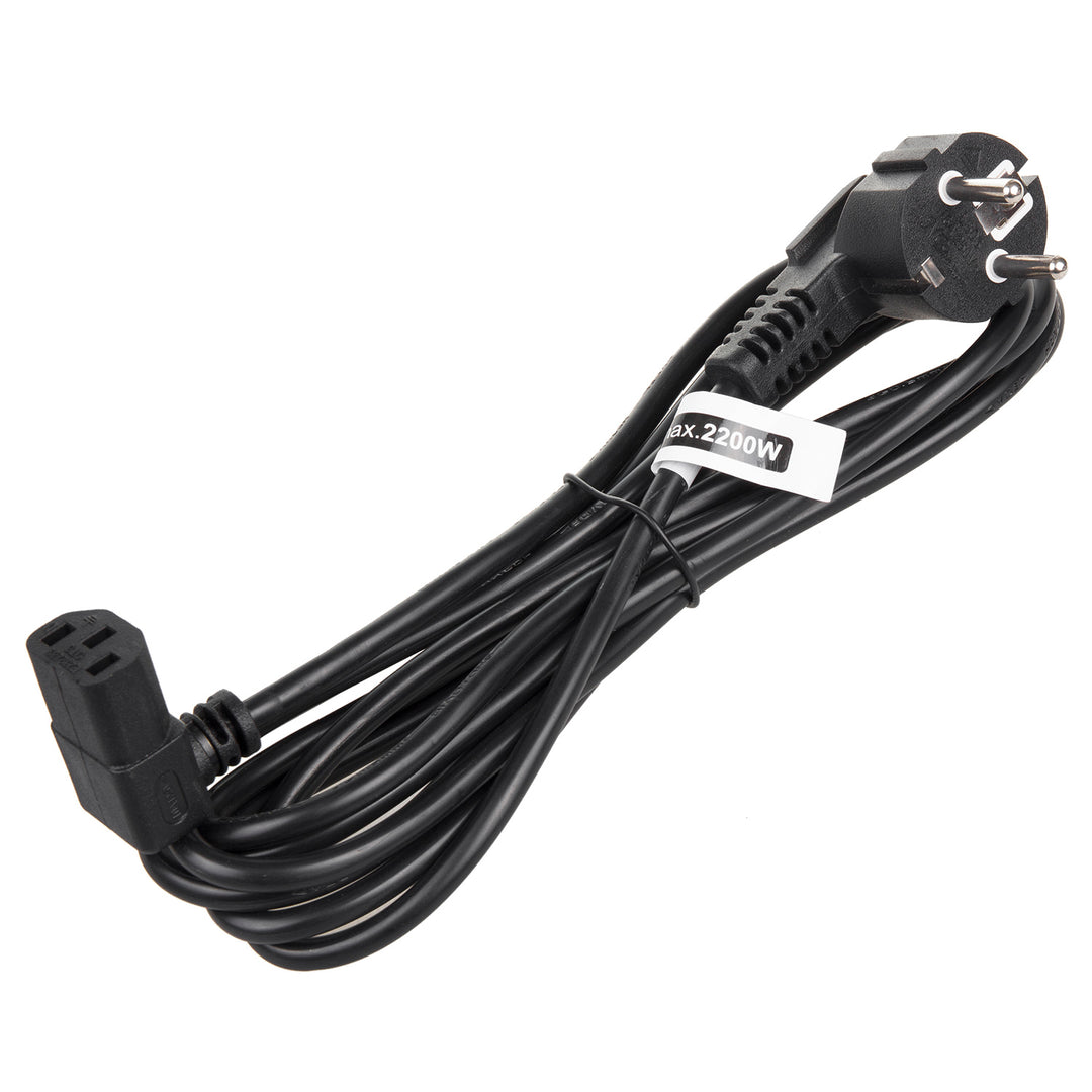Maclean Power Cable, Angled, 3-Pin, EU Plug, 1.5 m, MCTV-851, 3 pieces