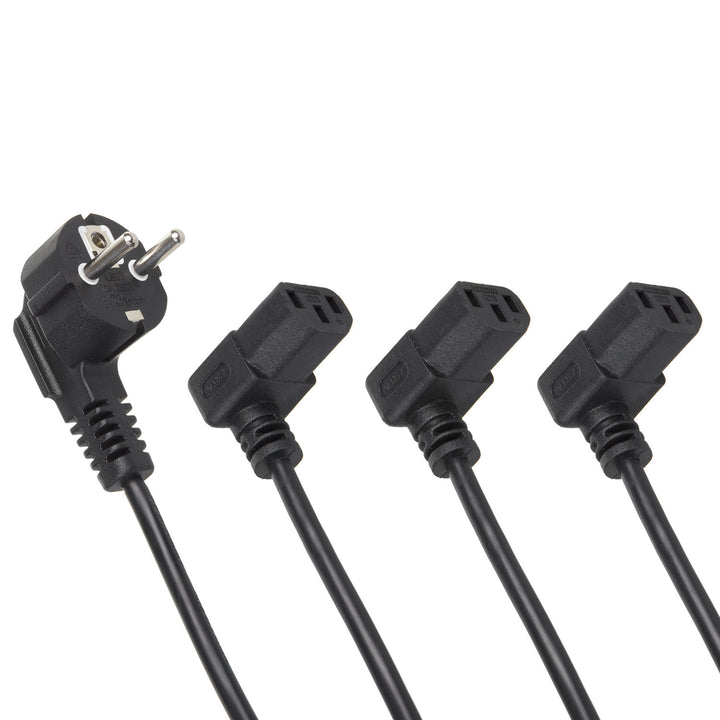 Maclean Power Cable, Angled, 3-Pin, EU Plug, 1.5 m, MCTV-851, 3 pieces