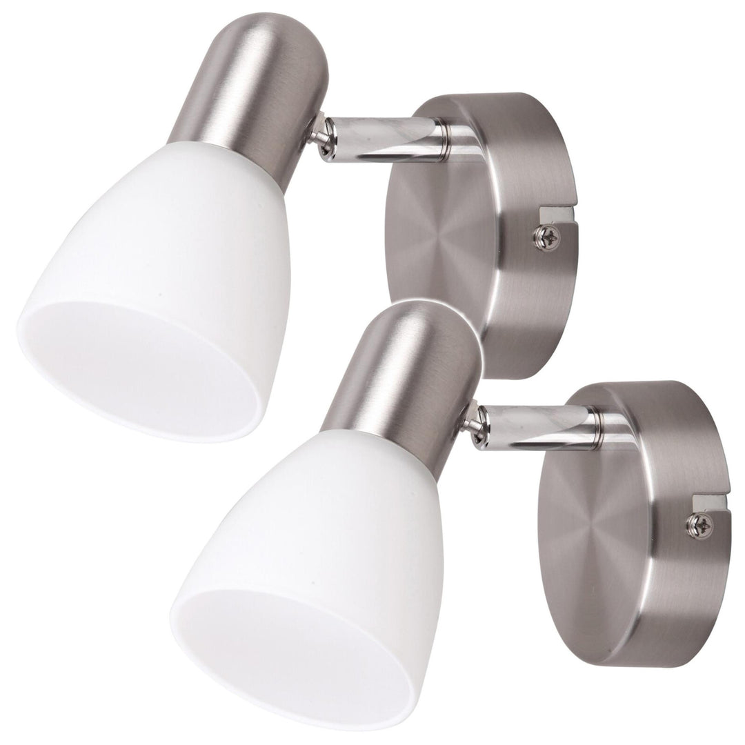 Soma E14 Spot Lamp, max. 40W, Satin Chrome Opal 6301, 2 pieces