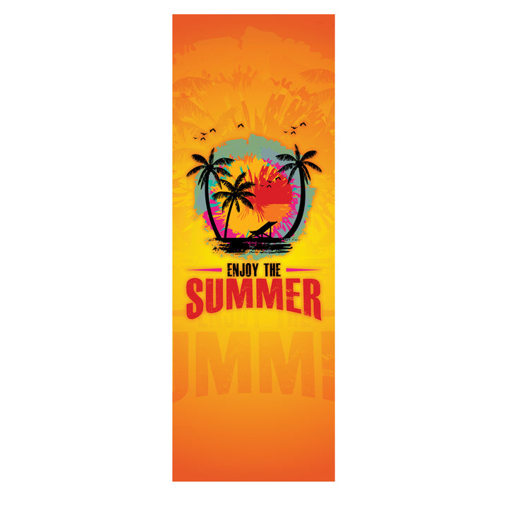 GreenBlue GB183 Classic Beech Wood Deck Chair with "Enjoy The Summer" Print, 4 pieces