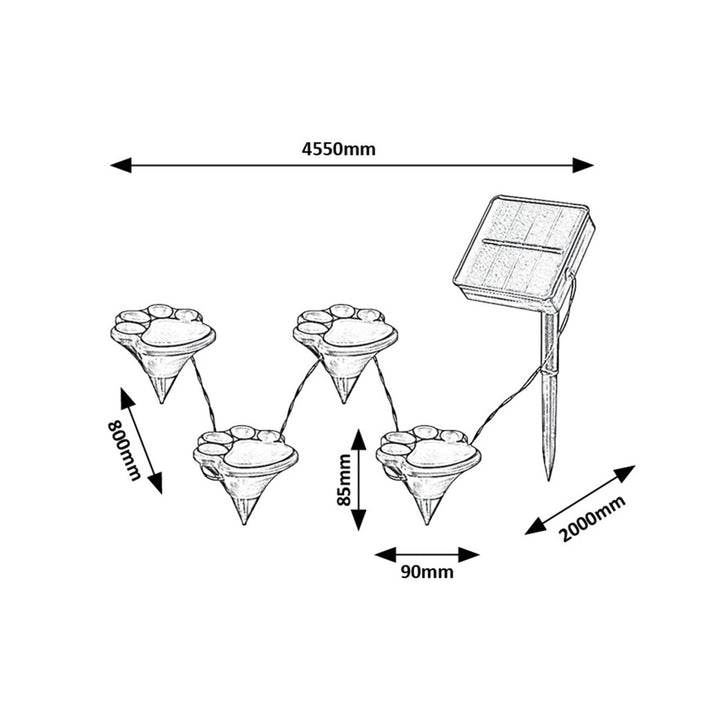 Rabalux Solar Lights, 2 sets, LED, IP44, 600mAh battery, Wigry