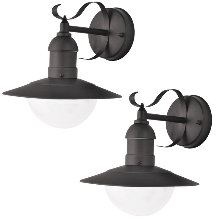 Rabalux Oslo Garden Wall Sconce for Exterior Use, Black, E27, max 60W, IP43, 230 V, 2 pieces