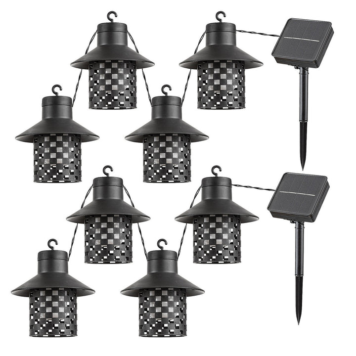 Rabalux Solar Lights, 4 fixtures, outdoor, IP44, black, Ximpu, 2 sets
