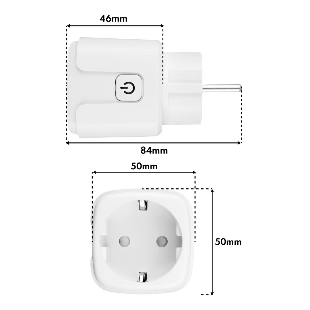 GreenBlue Remote-Controlled WiFi Outlet, Android/iOS/Alexa/Google Home, Timer, Watt Meter, Max 16A/3840W, GB735 W, 3-Pack