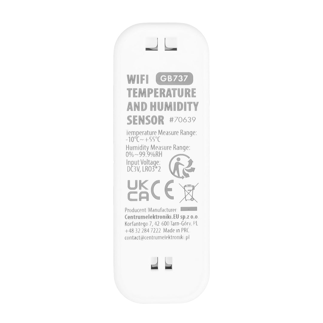 GreenBlue WiFi Temperature and Humidity Sensor, Android/iOS/Alexa/Google Home, 3.0V DC, LR03x2, GB737 + 2x R-03 LR03 AAA Alkaline Batteries by Varta Industrial 4003