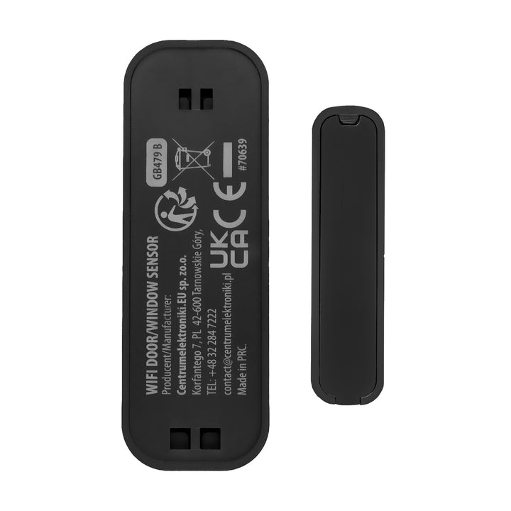 GB479 B GreenBlue Wireless Reed Switch / WiFi Door/Window Sensor, Android/iOS, 3.0V DC, LR03x2, GB479 B + 2x R-03 LR03 AAA Alkaline Batteries by Varta Industrial 4003