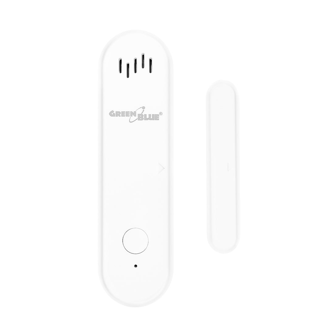 GreenBlue Wireless Reed Switch / WiFi Door/Window Sensor, Android/iOS, 3.0V DC, LR03x2, with Alarm, GB478 (2 pieces) + 4x Varta Industrial 4003 AAA Alkaline Batteries