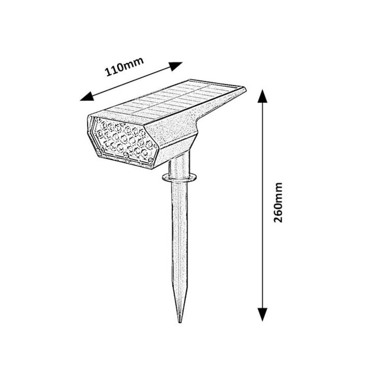 Rabalux Nantes Solar Light, 50 LM IP65, Black, 0.5W LED, 77088