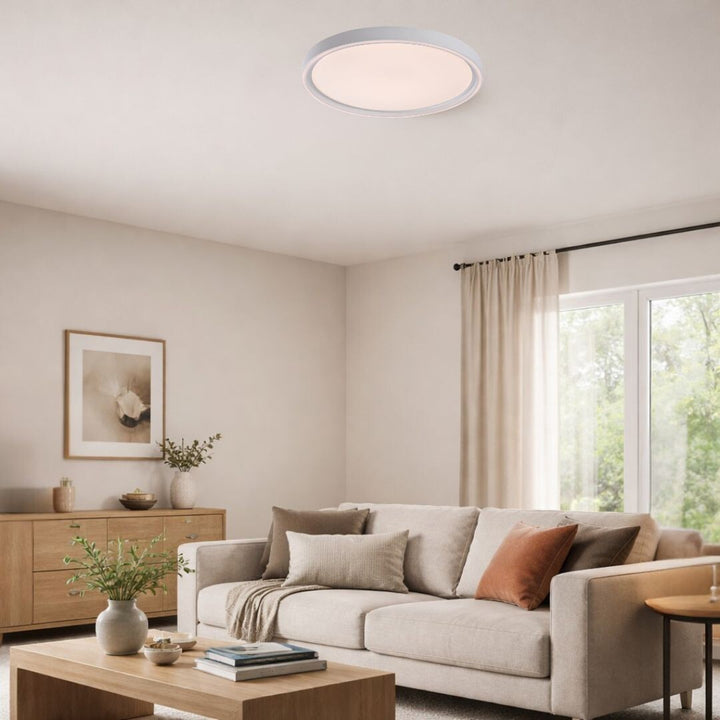 Rabalux Zerina Ceiling Light, 31W, IP40, white, 3000–6500 K, memory function, with remote control, timer function, night light effect, 75086