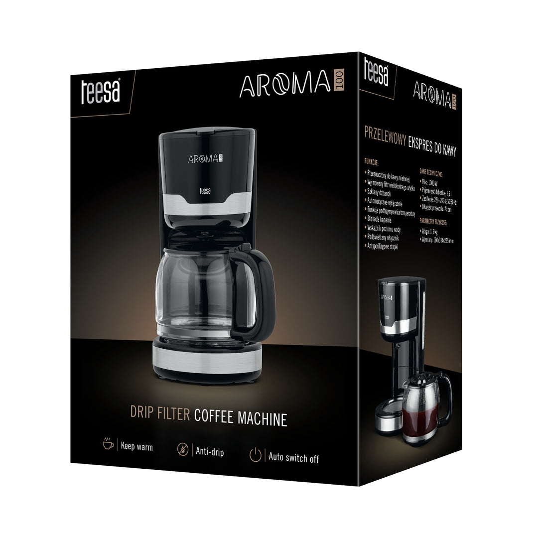 Teesa AROMA 100 1.5L Pour-Over Coffee Maker, 1000W
