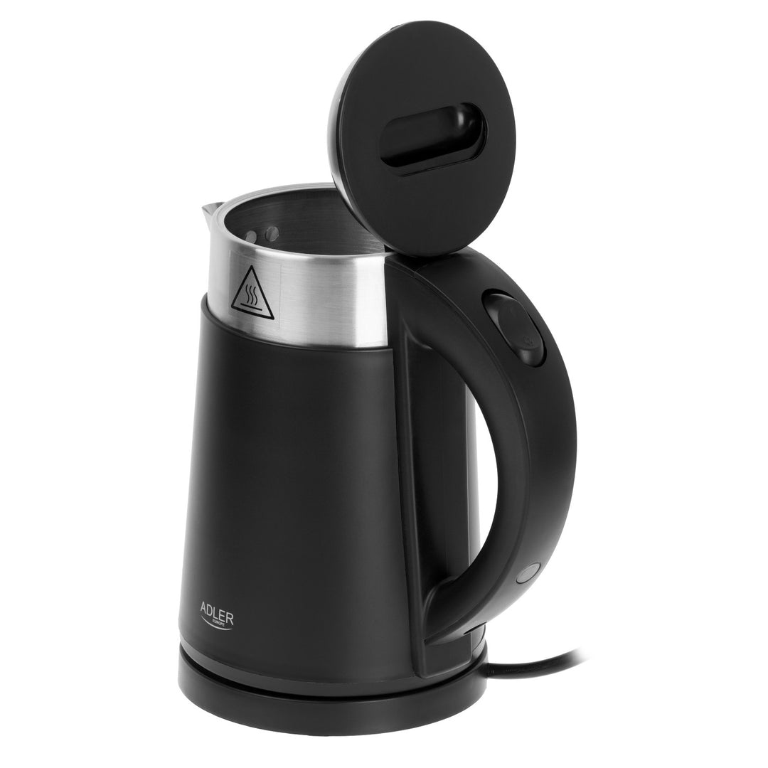 Adler Electric Kettle, Metal, 0.6 L, Quiet, 800 W, Black. AD 1372
