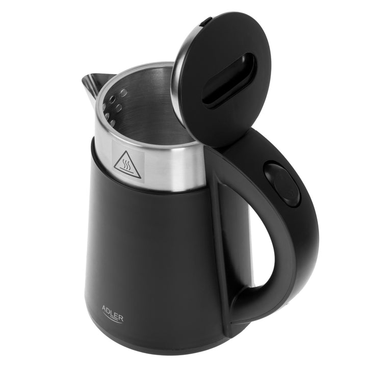 Adler Electric Kettle, Metal, 0.6 L, Quiet, 800 W, Black. AD 1372