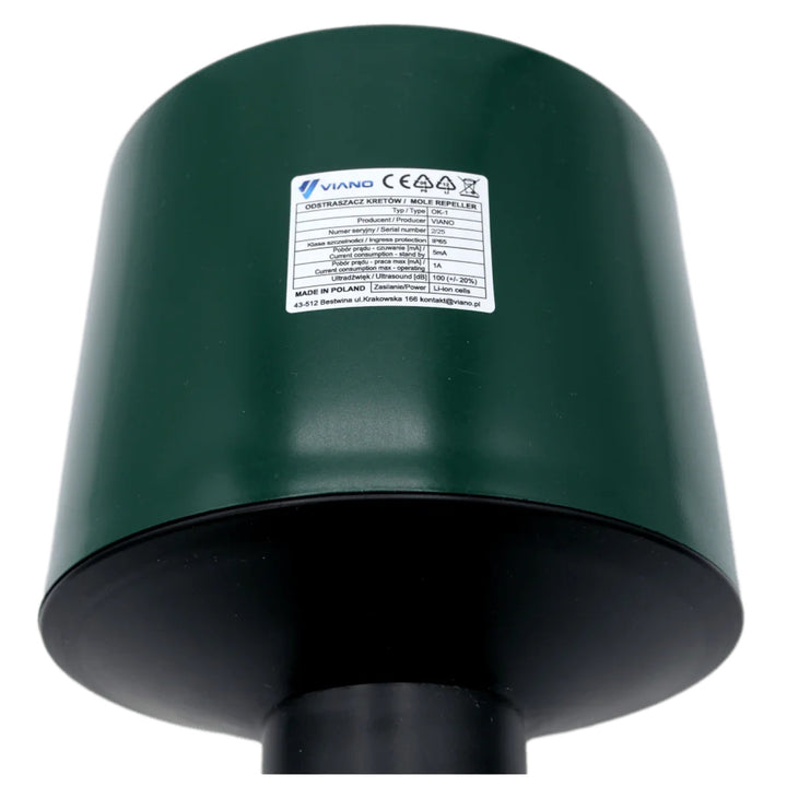 Professional acoustic repeller for moles and voles, 4400 mAh battery, IP65, Viano OK1