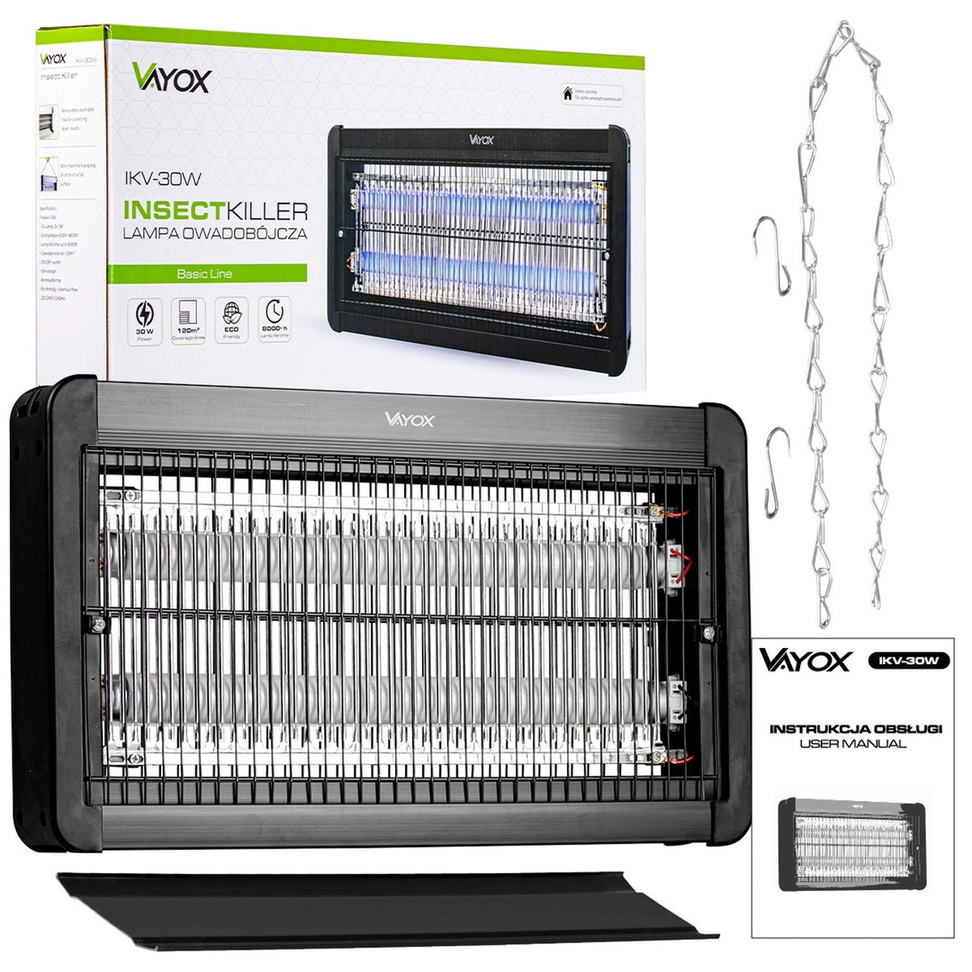 Insect Killer Lamp for Mosquitoes, Flies, and Moths, Electric Trap, UV, 30W, Vayox