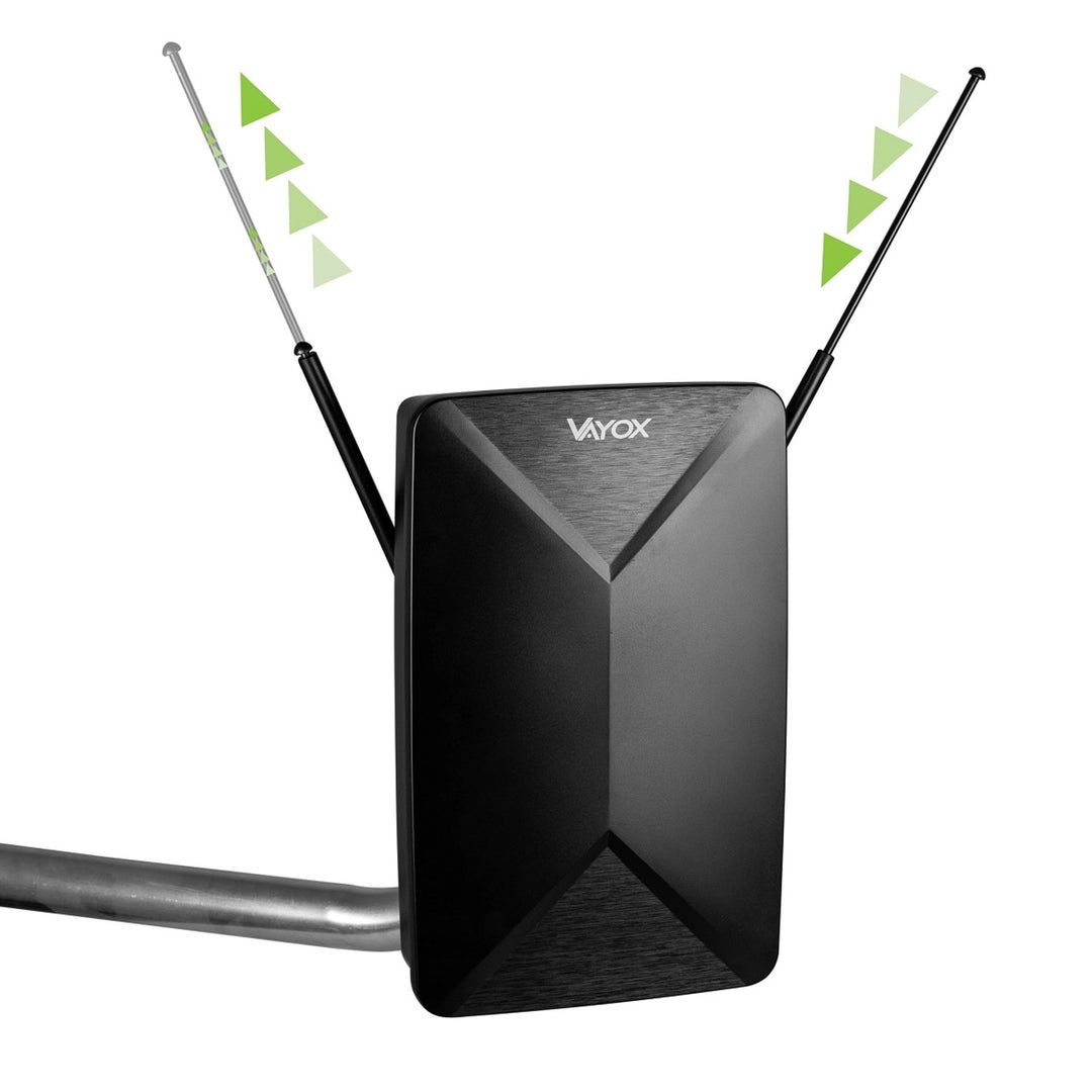 Active antenna, indoor, outdoor, DVB-T2, 4K terrestrial TV, Vayox