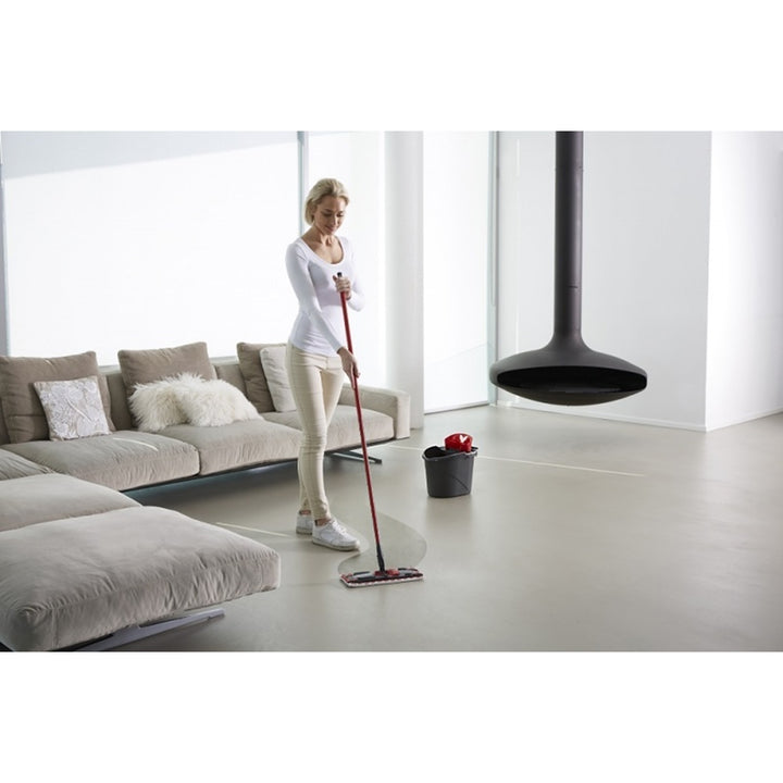 Ultramax Flat Mop Set + Universal Gloves + 2 Glitzi Scrub Sponges by Vileda, Touchless Wringing System, Two Types of Fibers, 177453