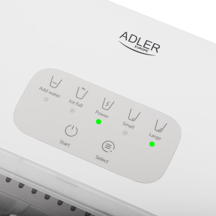 Ice maker, 12 kg/24h, 2 ice cube sizes, cleaning mode, quiet operation, touch panel, AD 8800, Adler