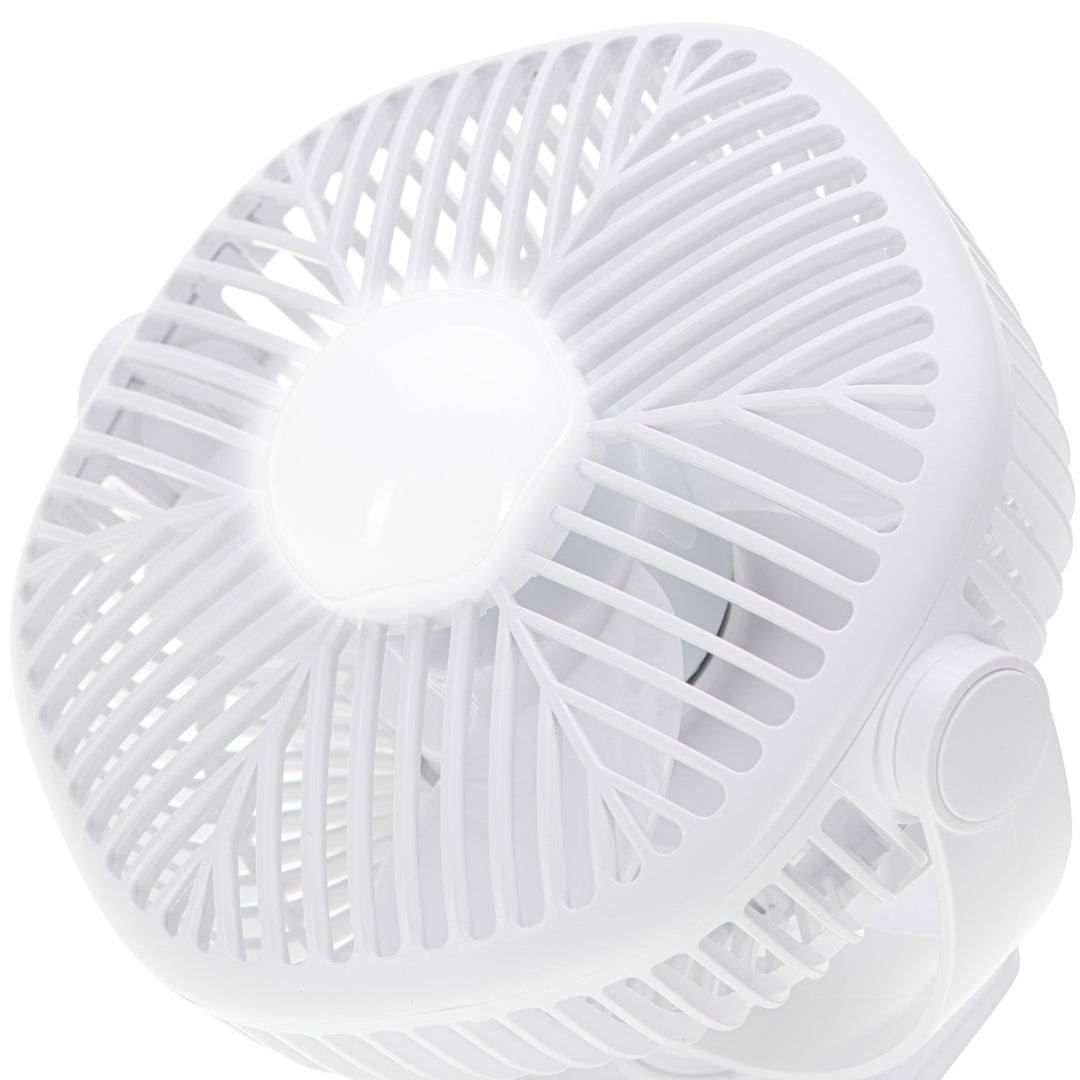 5"/12.7 cm Rechargeable Fan with Clip - USB / LED, AD 7335, Adler