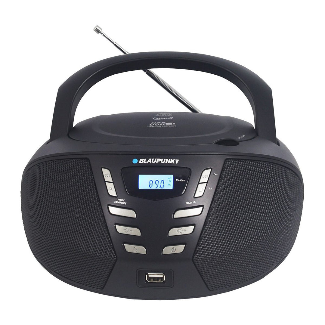 Blaupunkt Boombox, CD/MP3/USB/AUX, LCD display, alarm clock function, FM tuner, BB7BK
